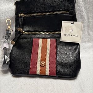 Mark & Hall Black and Red Crossbody Bag